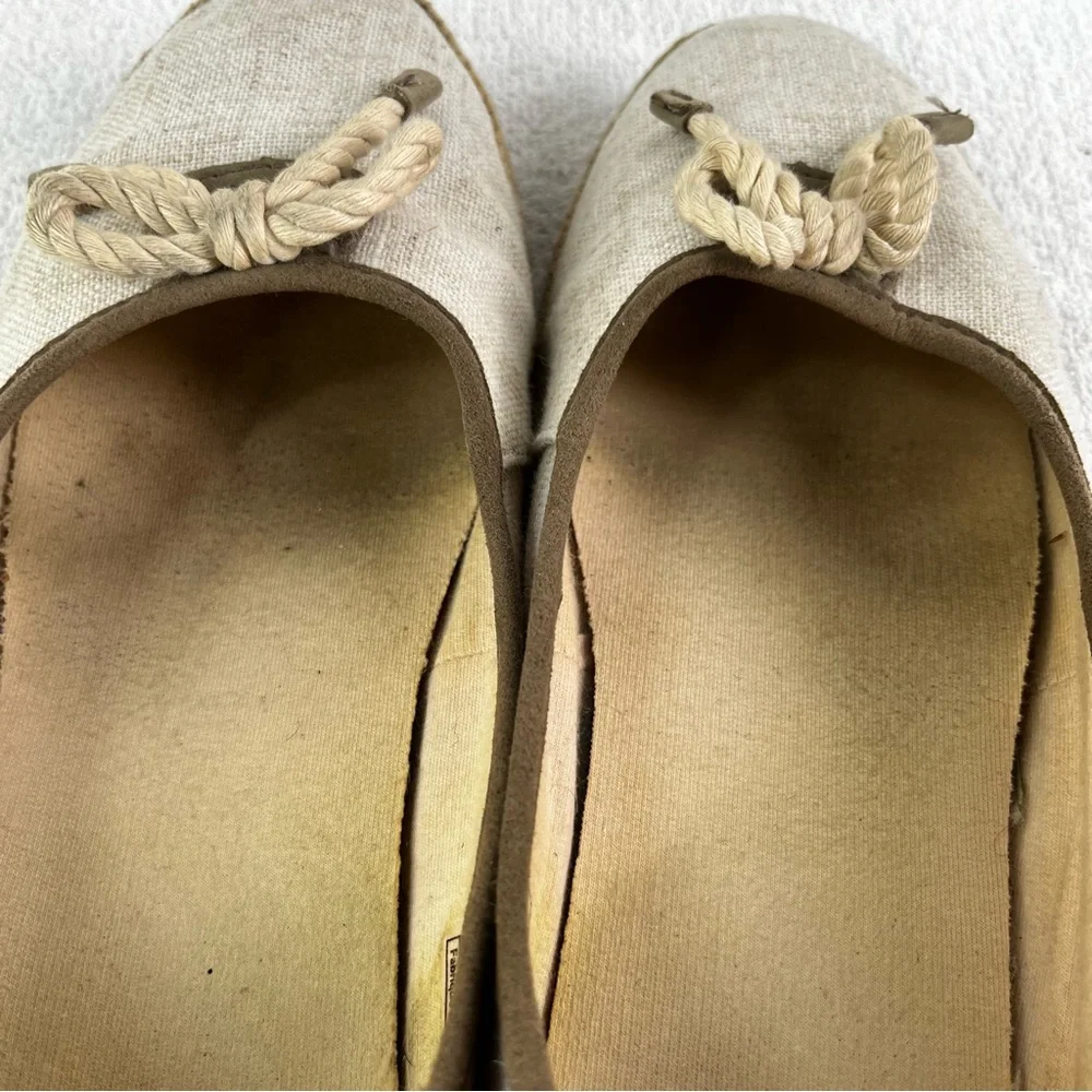 UGG Espadrille Ballet Flats Indah Canvas Womens 9.5 Slip On Neutral Coastal Shoe